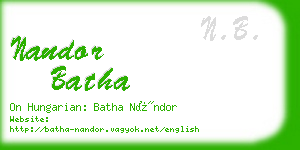 nandor batha business card